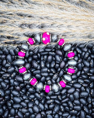 Wild Bloom Beaded Stretch Fashion Bracelet - Pink - Jewelry - Blue Tortoise - Bronco Western Supply Co.