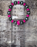 Wild Bloom Beaded Stretch Fashion Bracelet - Pink - Jewelry - Blue Tortoise - Bronco Western Supply Co.