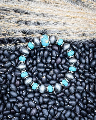 Wild Bloom Beaded Stretch Fashion Bracelet - Turquoise – Jewelry from Bronco Western Supply Co.