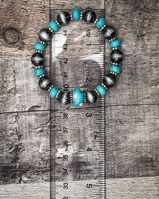 Wild Bloom Beaded Stretch Fashion Bracelet - Turquoise – Jewelry from Bronco Western Supply Co.