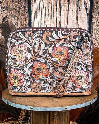 Wild Poppy Tooled Leather Crossbody Purse – Purses & Wallets from Bronco Western Supply Co.