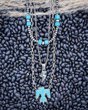 Wild Thunder Layered Fashion Necklace - Jewelry - Blue Tortoise - Bronco Western Supply Co.