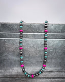 Wildflower Trail Beaded Fashion Necklace - Jewelry - Blue Tortoise - Bronco Western Supply Co.