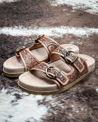 Willow Bloom Western Hand - Tooled Sandals by Myra Bag – Women's Shoes from Bronco Western Supply Co.