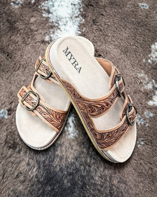 Willow Bloom Western Hand - Tooled Sandals by Myra Bag – Women's Shoes from Bronco Western Supply Co.
