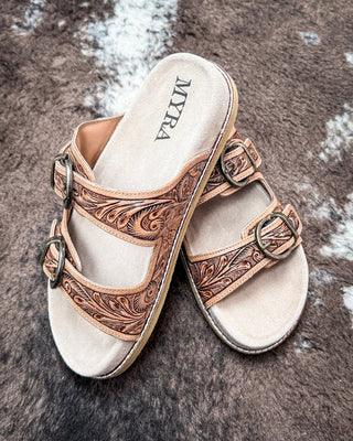 Willow Bloom Western Hand - Tooled Sandals by Myra Bag – Women's Shoes from Bronco Western Supply Co.