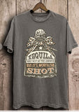 Worth The Shot Graphic Tee - Gray - Apparel - Lotus Fashion - Bronco Western Supply Co.