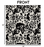 Wrangler Black & White Cowhide Stretchy Throw Blanket - Home Decor - Carstens - Bronco Western Supply Co.