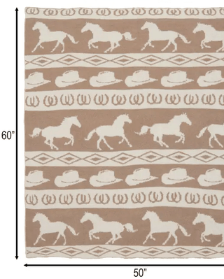 Wrangler Tan Rodeo Stretchy Throw Blanket – Home Decor from Bronco Western Supply Co.