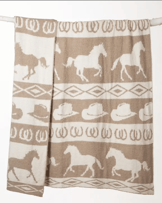 Wrangler Tan Rodeo Stretchy Throw Blanket – Home Decor from Bronco Western Supply Co.