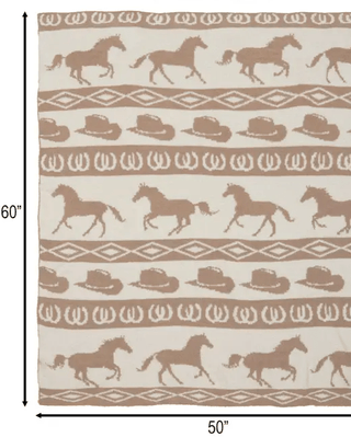 Wrangler Tan Rodeo Stretchy Throw Blanket – Home Decor from Bronco Western Supply Co.