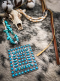 Large Square Turquoise Necklace