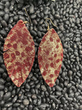Chandler Feather Leather Earrings - Maroon/Gold Jewelry Bronco Western Supply Co. Bronco Western Supply Co. 