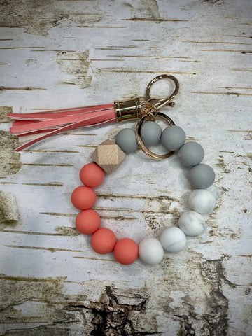 Dakota Silicone Bangle Key Chain - Coral Gift Items Bronco Western Supply Co Bronco Western Supply Co. 