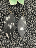Chandler Feather Leather Earrings - Black/Silver Jewelry Bronco Western Supply Co. Bronco Western Supply Co. 