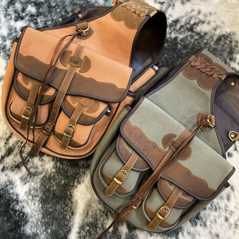 Canvas Trail Bag with Leather Accents Saddle Bags Tough 1 Bronco Western Supply Co. 