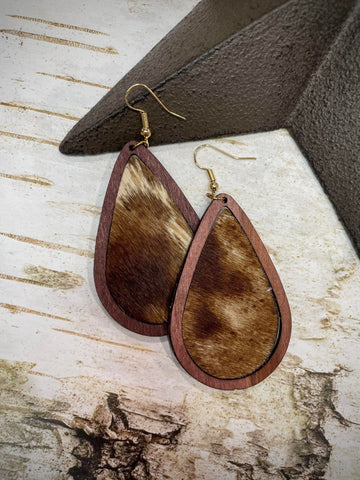 Kingman Cowhide Teardrop Earrings Jewelry Bronco Western Supply Co. Bronco Western Supply Co. 