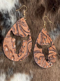 Crossett Bull Skull Leather Earrings Jewelry Bronco Western Supply Co. Bronco Western Supply Co. 
