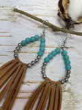 Winslow Beaded Tassel Earrings - Turquoise Jewelry Bronco Western Supply Co. Bronco Western Supply Co. 