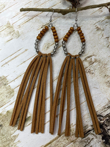 Winslow Beaded Tassel Earrings - Brown Jewelry Bronco Western Supply Co. Bronco Western Supply Co. 