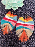 Boho Tied Fabric Earrings - Multi Jewelry Bronco Western Supply Co. Bronco Western Supply Co. 