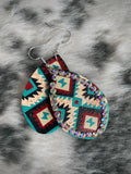 Chico Aztec Rhinestone Leather Earrings Jewelry Bronco Western Supply Co. Bronco Western Supply Co. 