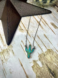 Turquoise Cactus Pendant Necklace Jewelry Bronco Western Supply Co. Bronco Western Supply Co. 
