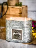 Wildflowers Galvanized Oval Tin Soy Candle