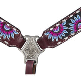 Silver Royal Purple and Blue Sunflower Breast collar