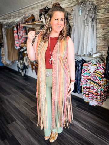 South of the Border Fringe Duster Vest