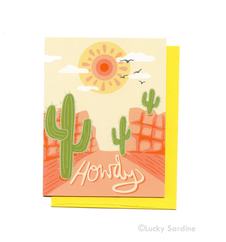 Desert Vibes, Cactus Birthday Or Hello Card Gift Items Lucky Sardine Bronco Western Supply Co. 