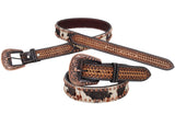 Rafter T Ranch Co. - Peppered Hide Tooled Belt Accessories Rafter T Ranch Co. Bronco Western Supply Co. 