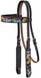 Tough1 Sunflower and Blue Cactus Browband Headstall Headstalls & Accessories Tough 1 Bronco Western Supply Co. 