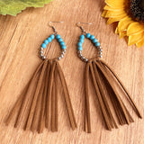 Winslow Beaded Tassel Earrings - Turquoise Jewelry Bronco Western Supply Co. Bronco Western Supply Co. 