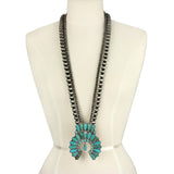 Monster Squash Blossom Naja Style Natural Turquoise Necklace Jewelry Bronco Western Supply Co. Bronco Western Supply Co. 