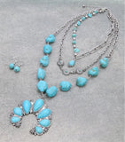 Metti Turquoise Squash Blossom Layer Necklace Jewelry Bronco Western Supply Co. Bronco Western Supply Co. 