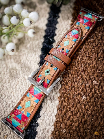 Salty USA Western Yellowstone Watch Bands for Apple Watch 42mm/44mm/45mm/49mm S/M / Cow