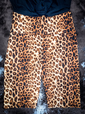Calico Amber Leopard High Waist Biker Shorts
