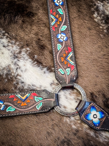 Silver Royal Aztec and Flower Breast Collar