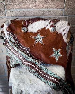 Turquoise Stars Concealed Bag by Myra Bag