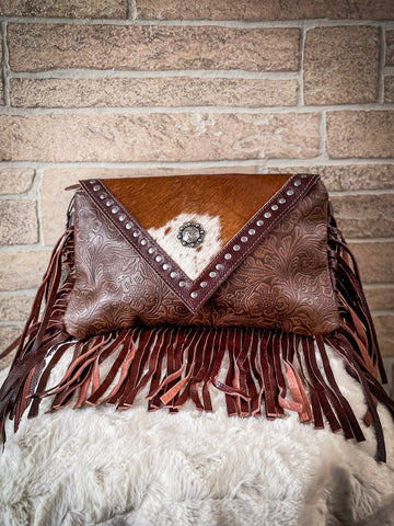 Myra Bag -Dusky Tones Leather & Hair On Bag