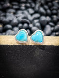 Turquoise Heart Stud Earrings