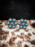 Turquoise Iris Stud Earrings