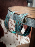 Falcon Feather Semi Hoop Earrings