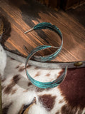Falcon Feather Semi Hoop Earrings