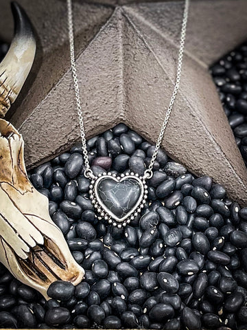 Heart Necklace-Black