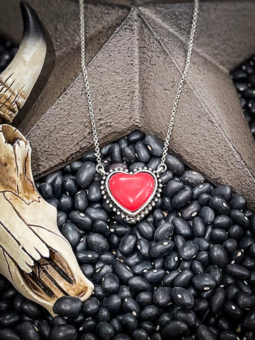Heart Necklace-Red