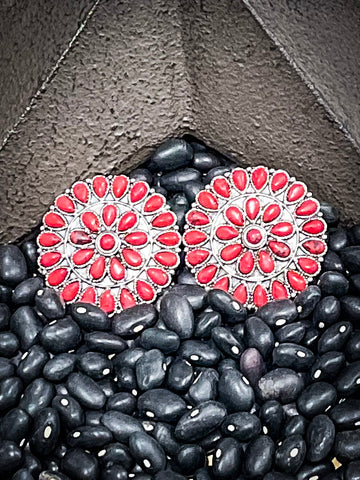 Heather Western Cluster Stone Stud Earrings