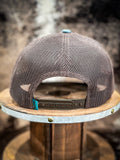 “Strap” Roughy, Blue/Brown 6-Panel Trucker Cap
