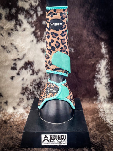 Tacktical Boots & Bells - Leopard and Turquoise